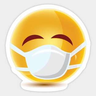 Emoji Emoticon Happy Face Mask Face Cover Pattern Sticker